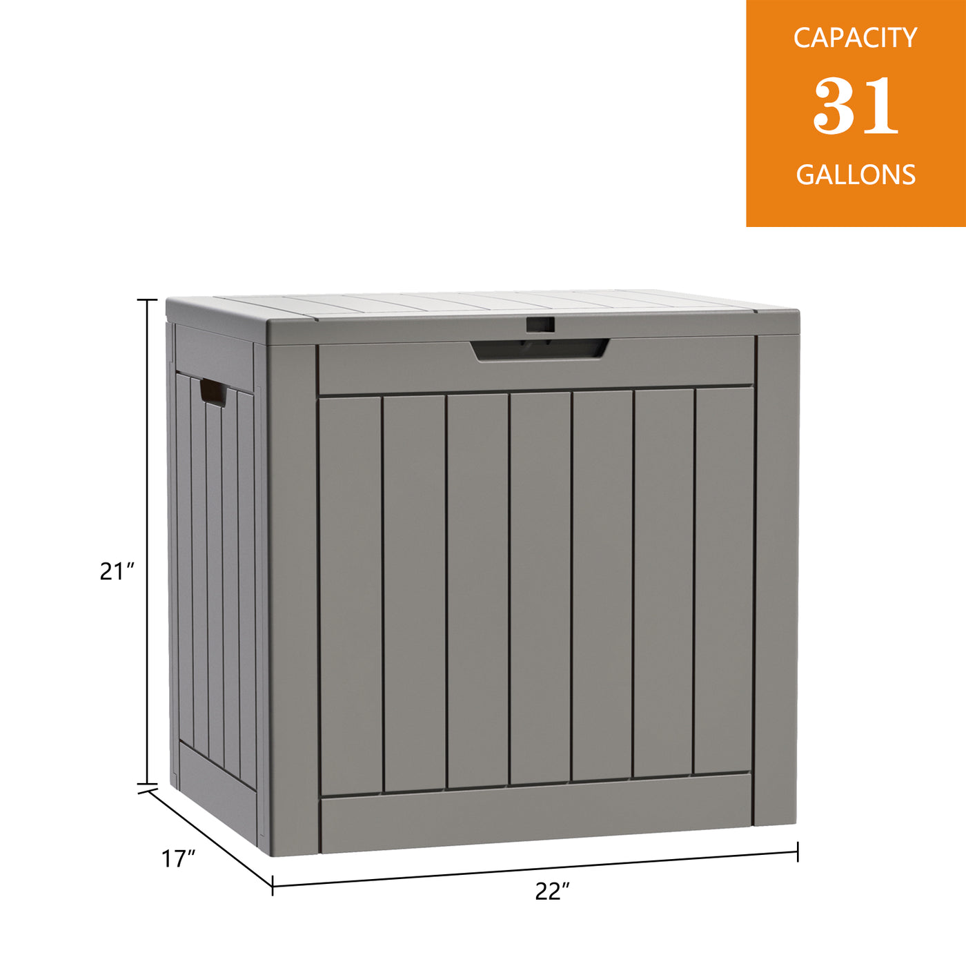 Waterproof Storage Deck Box Patio Furniture Organization Container with Lockable Lid, PP Outdoor Side Table for Garden, Yard, Poolside