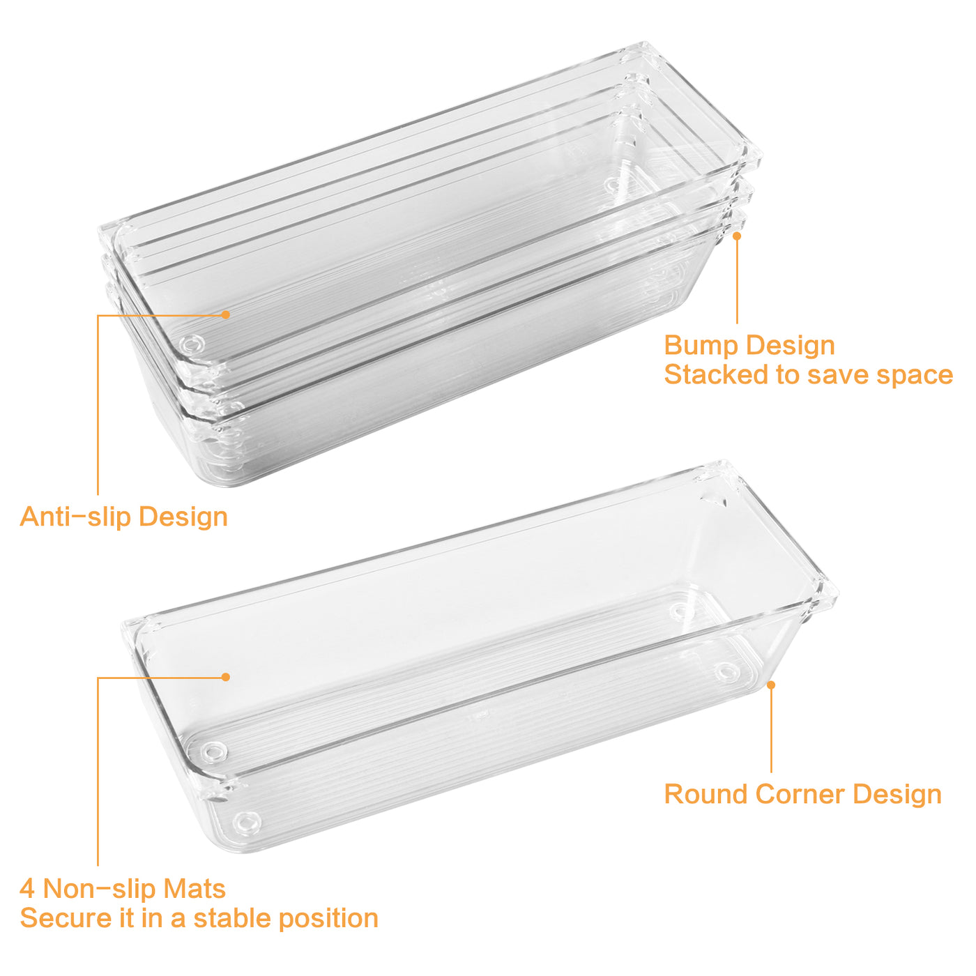 16PCS Desk Drawer Storage Box Organizer Set 5 Sizes Versatile Dividers for Makeup, Jewelries, Kitchen Utensils, Gadgets, Office