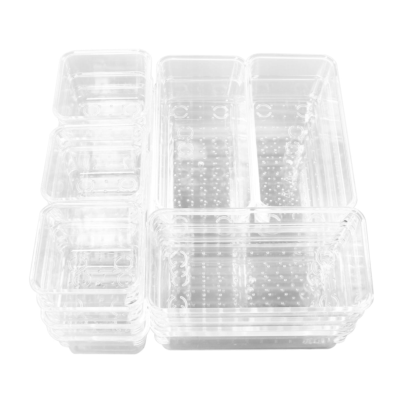 16PCS Desk Drawer Storage Box Organizer Set 5 Sizes Versatile Dividers for Makeup, Jewelries, Kitchen Utensils, Gadgets, Office