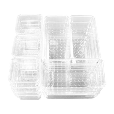 16PCS Desk Drawer Storage Box Organizer Set 5 Sizes Versatile Dividers for Makeup, Jewelries, Kitchen Utensils, Gadgets, Office
