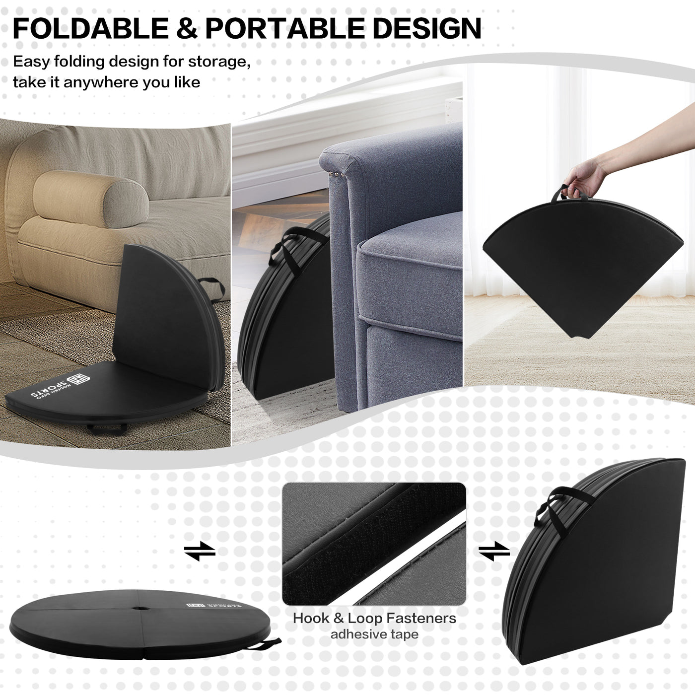 Professional Dance Pole Set with Pole Dance Mat Foldable Crash Mat, EPE Foam Round Padding, Silver Spinning Static Dancing Pole Kit Height Adjustable for Home, Gym, Yoga Exercise