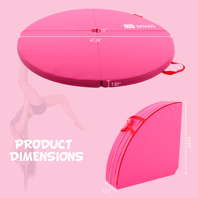 Professional Dance Pole Set with Foldable Crash Mat, EPE Foam Round Padding, Height Adjustable Spinning Dancing Pole Fixed Dance Pole Kit for Home, Gym, Yoga Exercise, Silver & Rose Pink