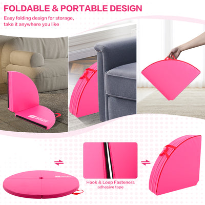 Professional Dance Pole Set with Pole Dance Mat Foldable Crash Mat, EPE Foam Round Padding, Silver Spinning Static Dancing Pole Kit Height Adjustable for Home, Gym, Yoga Exercise