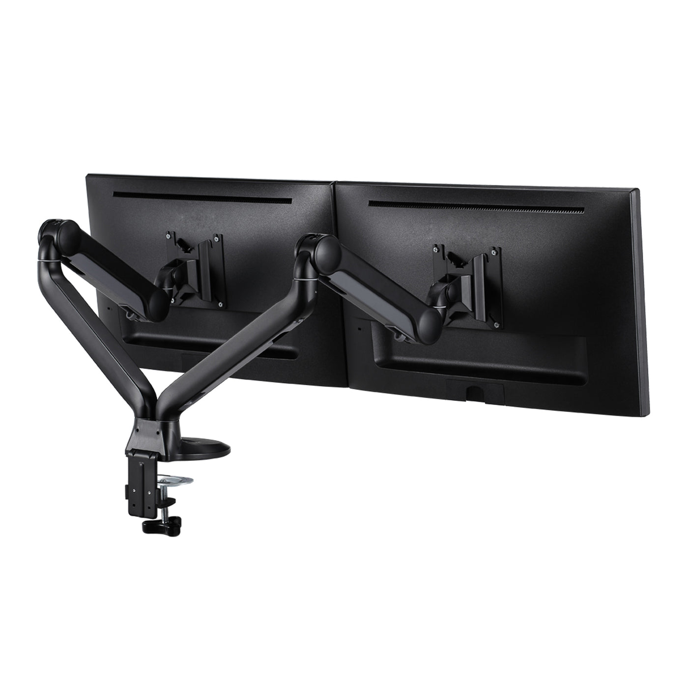 Adjustable Dual Arm Monitor Desk Mount Stand for 2 Computer Screens up to 32"