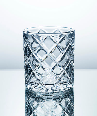 CrystalHouz Lead Free Crystal Whiskey Glass (Set of 4), Diameter x 9.6cm H