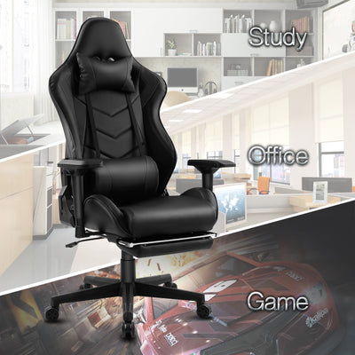 Ergonomic Office Computer Racing Gaming Chair with Bluetooth Speakers Footrest