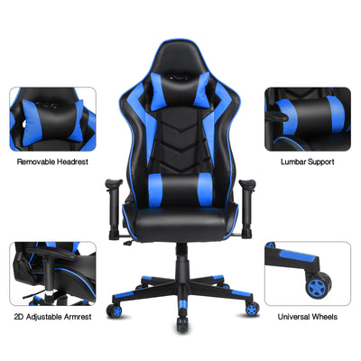 Ergonomic Office Computer Recliner Adjustable Desk Racing Gaming Chair Swivel