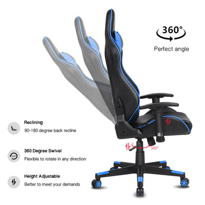 Ergonomic Office Computer Recliner Adjustable Desk Racing Gaming Chair Swivel