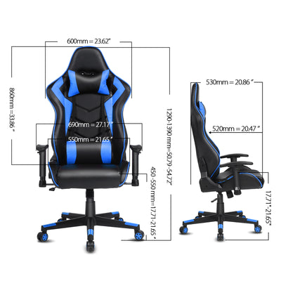 Ergonomic Office Computer Recliner Adjustable Desk Racing Gaming Chair Swivel