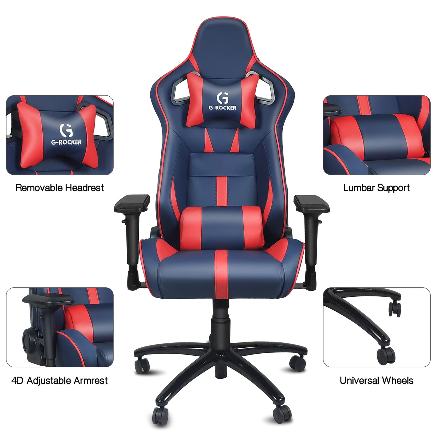 Leather Executive Office PC Desk High Back Ergonomic Swivel Racing Gaming Chair