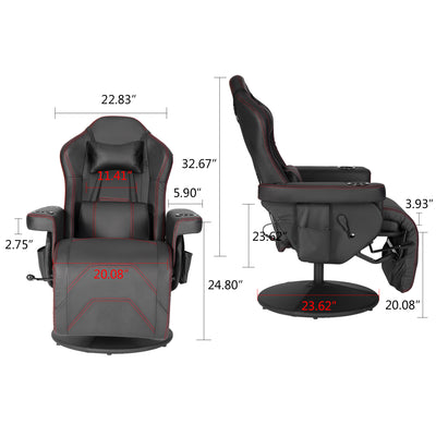 Ergonomic Gaming Chair Bluetooth Speakers Footrest Office Massage Swivel Chair