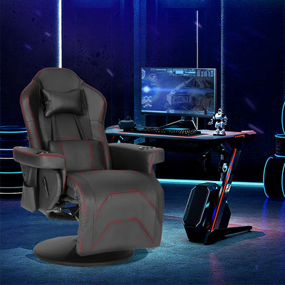 Ergonomic Gaming Chair Bluetooth Speakers Footrest Office Massage Swivel Chair