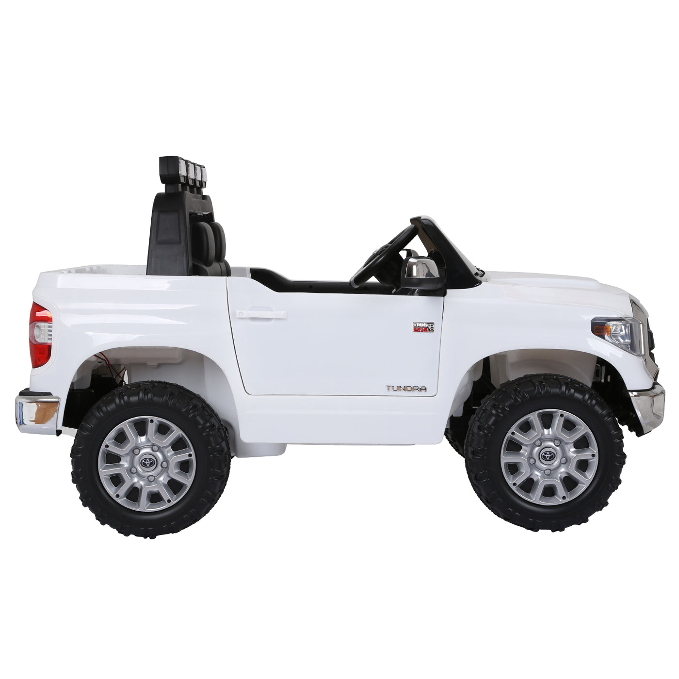 Electric Ride On Car with Remote Control for Kids, 12V Battery Powered Official Licensed TUNDRA Toddler Ride On Toy, Opening Doors, Musics, White