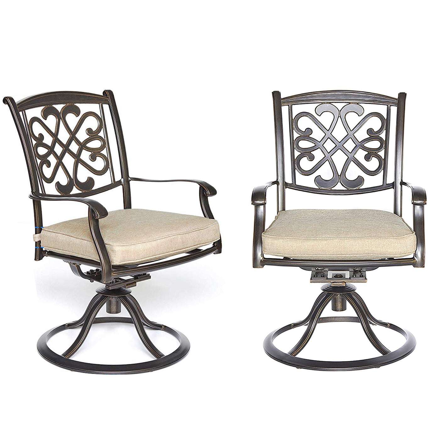 Rotating Aluminum Patio Glider Chairs Garden Backyard Outdoor Furniture Set of 2