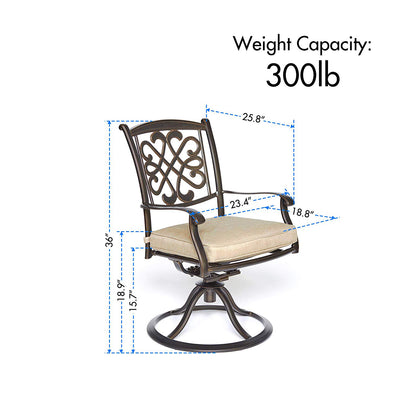 Rotating Aluminum Patio Glider Chairs Garden Backyard Outdoor Furniture Set of 2