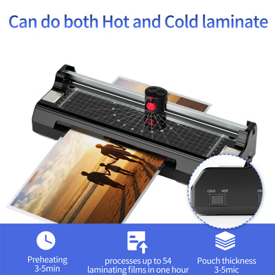 9" 5 in 1 Laminator Machine with Cold & Hot Mode, Paper Trimmer, Corner Rounder