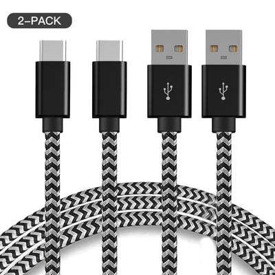 USB Type C Cable Fast Charge 6ft for Samsung Galaxy S8 S9 S10+ S20 Plus 2-Pack