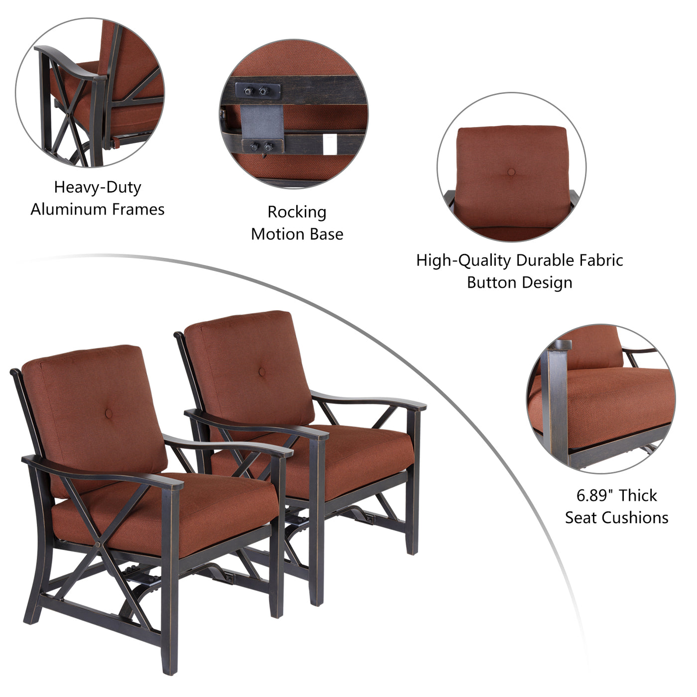 3 PCS Bistro Set Aluminum X Back Chairs w/ 28" Round Alum Casting Bistro Table
