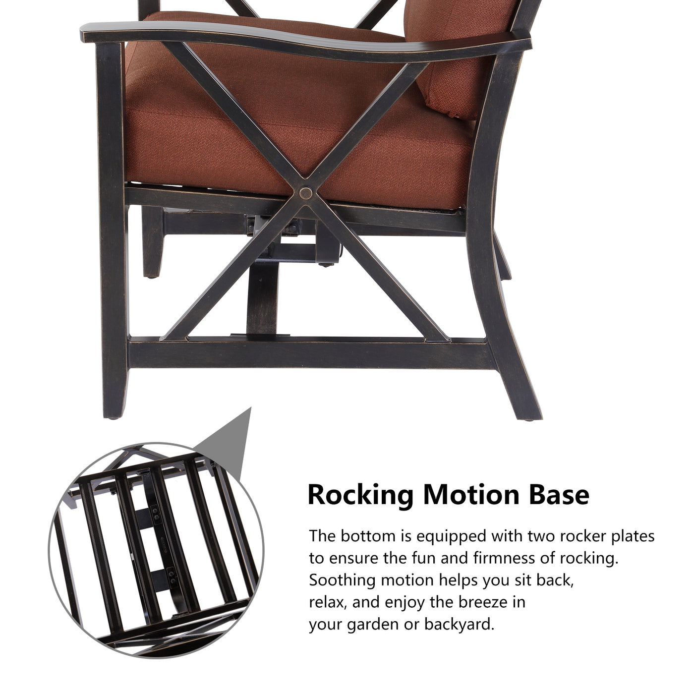 3 PCS Bistro Set Aluminum X Back Chairs w/ 28" Round Alum Casting Bistro Table