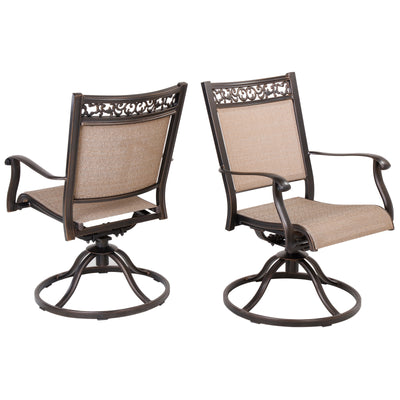 Set of 2 Bistro Swivel Rocker Rotating Chairs Outdoor Patio Garden Furniture
