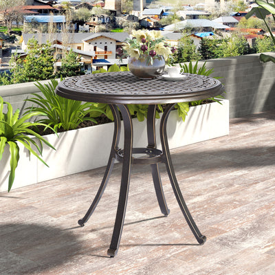 Bistro Table, Round Indoor and Outdoor Patio Dining Table 28" Dia x 28.6" Height