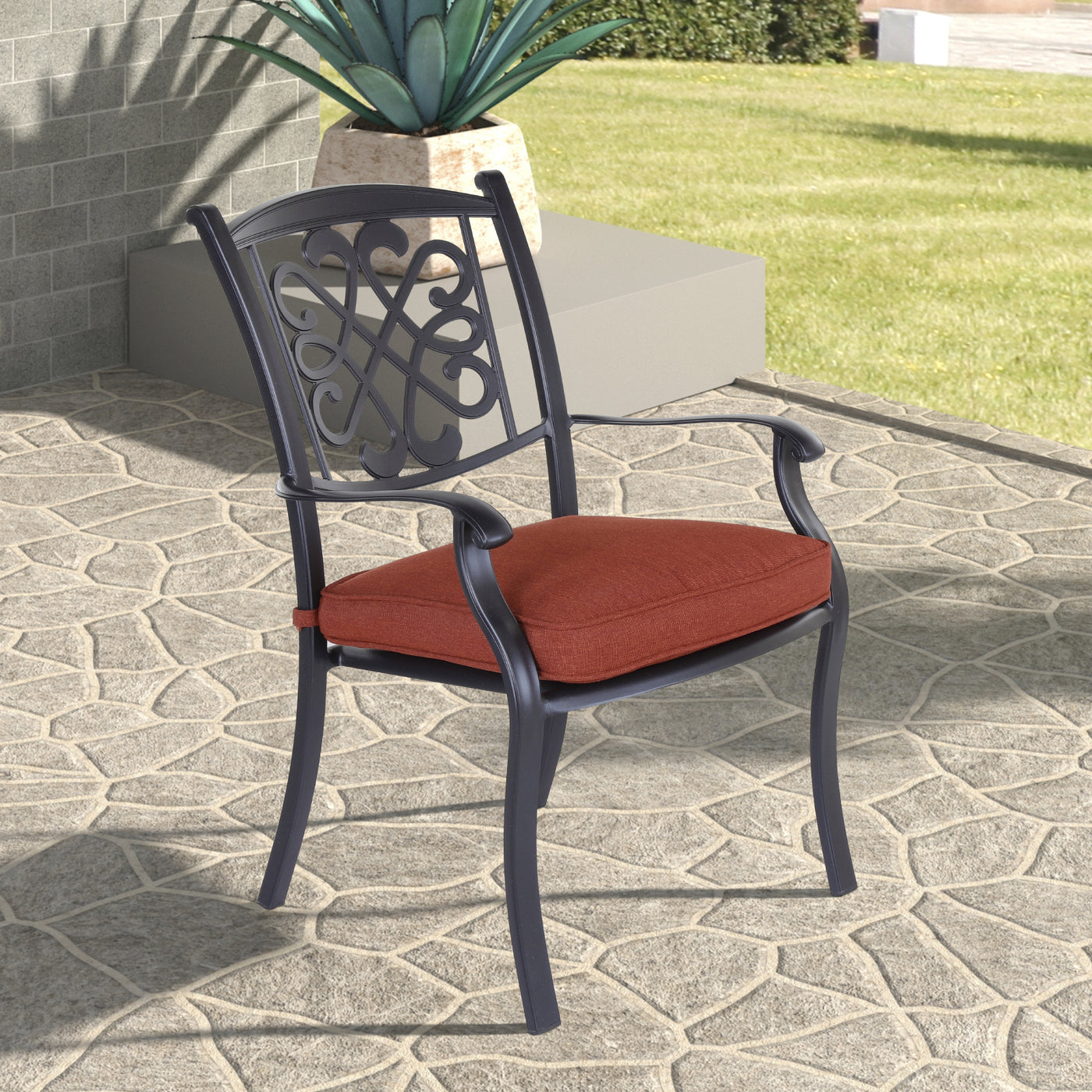 4PCS Outdoor Patio Aluminum Chairs with Cushions for Bistro, Backyard, Garden