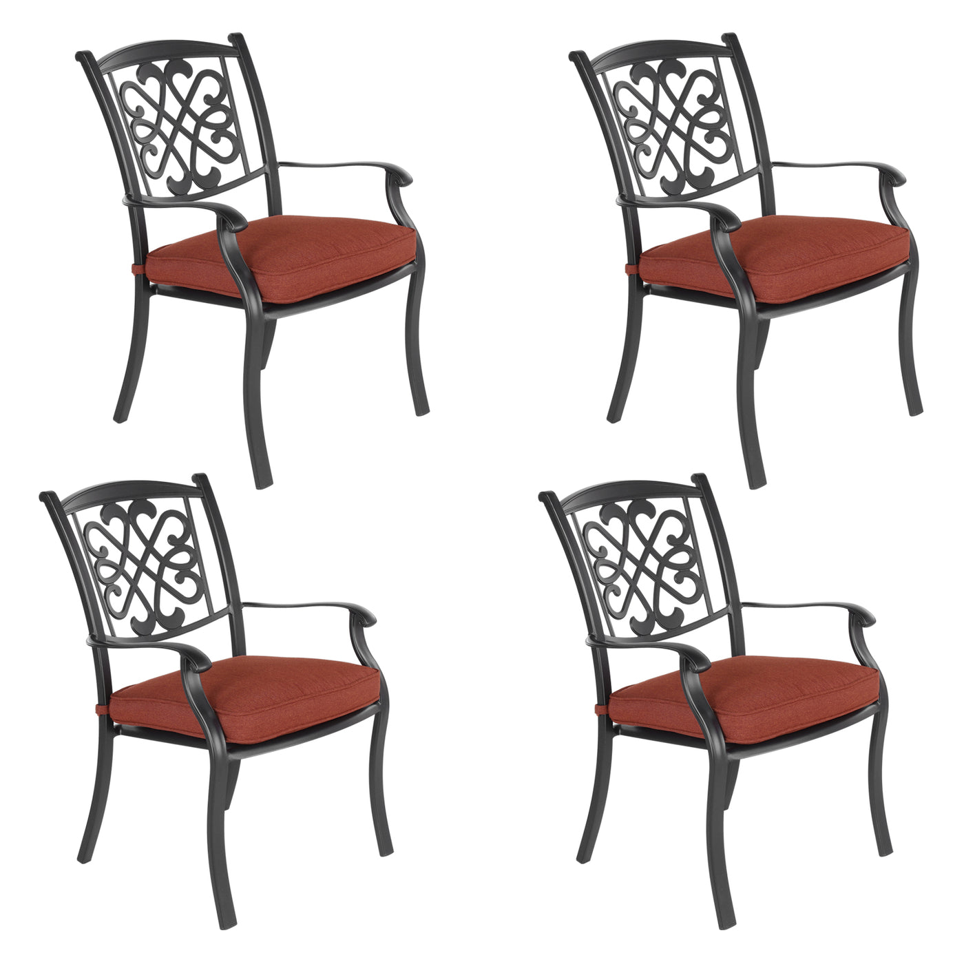 4PCS Outdoor Patio Aluminum Chairs with Cushions for Bistro, Backyard, Garden