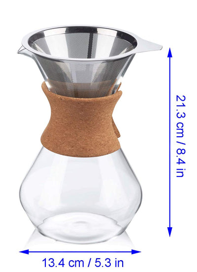 Pour Over Coffee Maker with Filter Lead Free