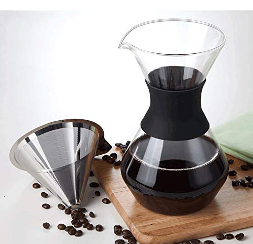 Pour Over Coffee Maker with Dripper Filter Glass Brewer Lead Free