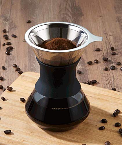 Pour Over Coffee Maker with Dripper Filter Glass Brewer Lead Free