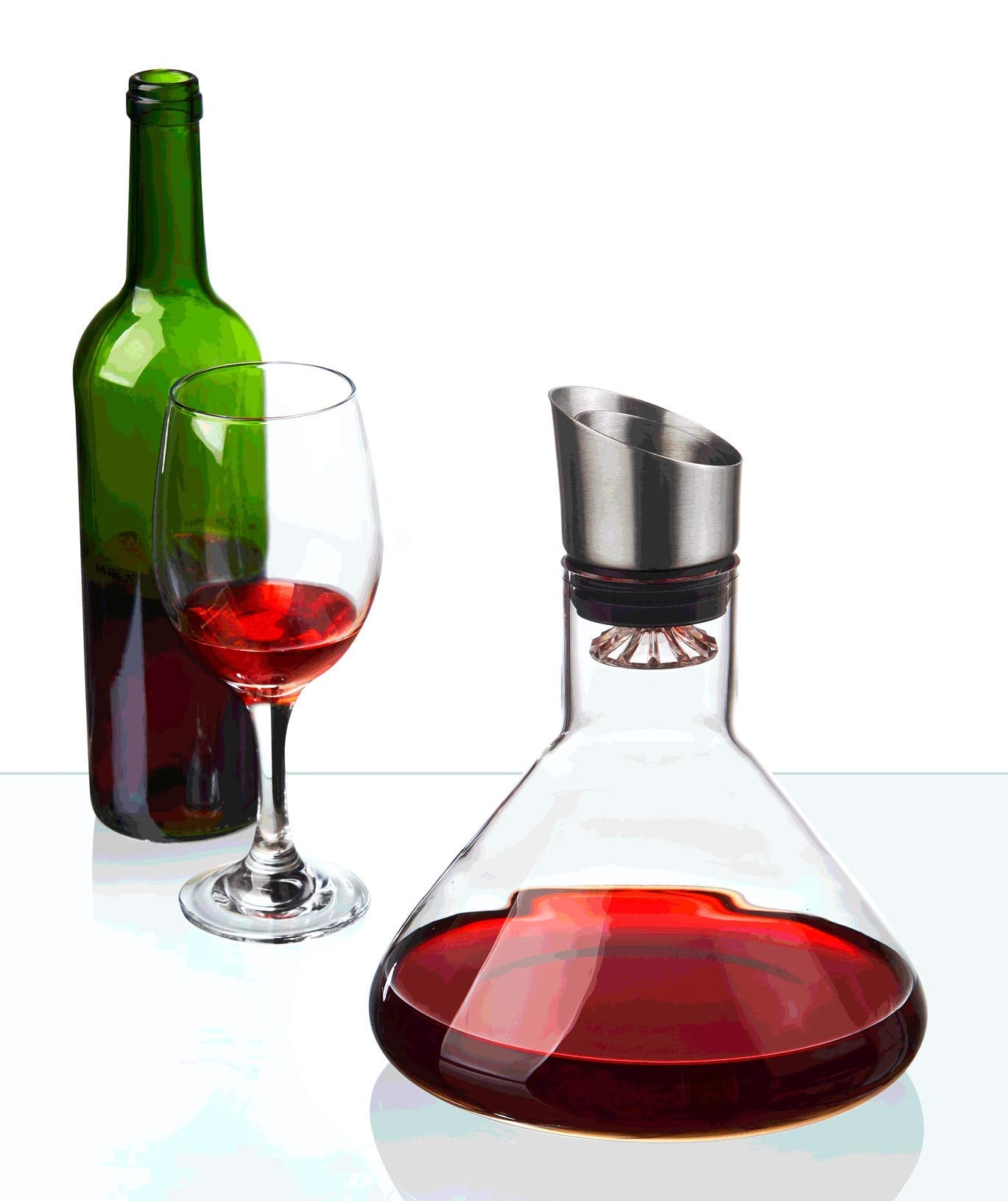 Red Wine Carafe Decanter with Aerator Filter Crystal 50 oz/ 1500ml