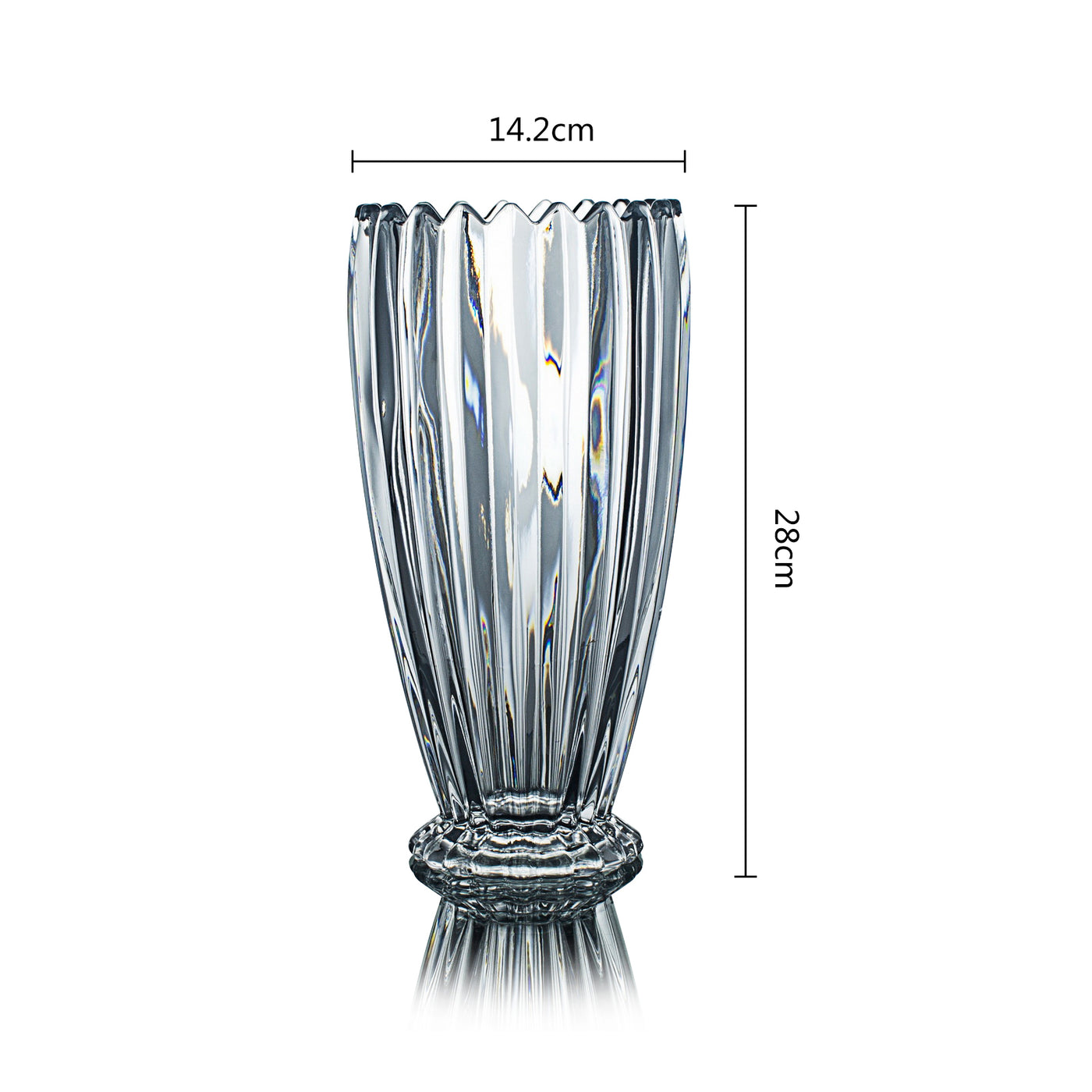 Crystal Vases for Flowers 11" Tall Glass Centerpieces Living Room Wedding Decor