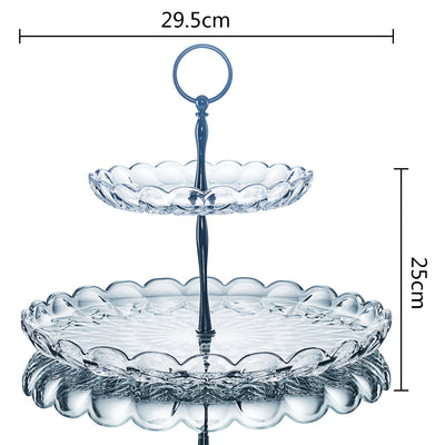 Crystal Cake Stand 2-Tier Wedding Party Cupcake Dessert Snack Display Tower