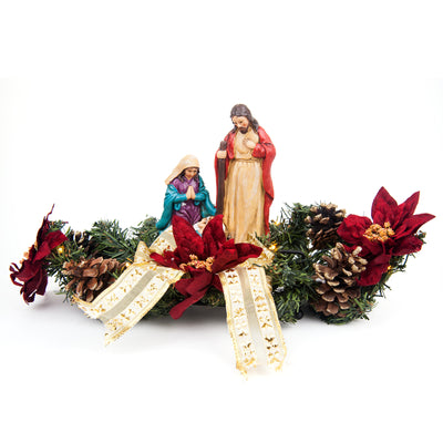 Christmas Scene Set Nativity Figurine Set Jesus Statue Figurine with LED Lights