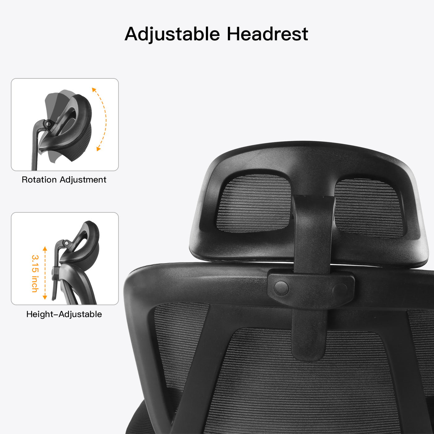 Ergonomic Office Computer Task Chair Height Adjustable Seat Swivel Mesh Chair