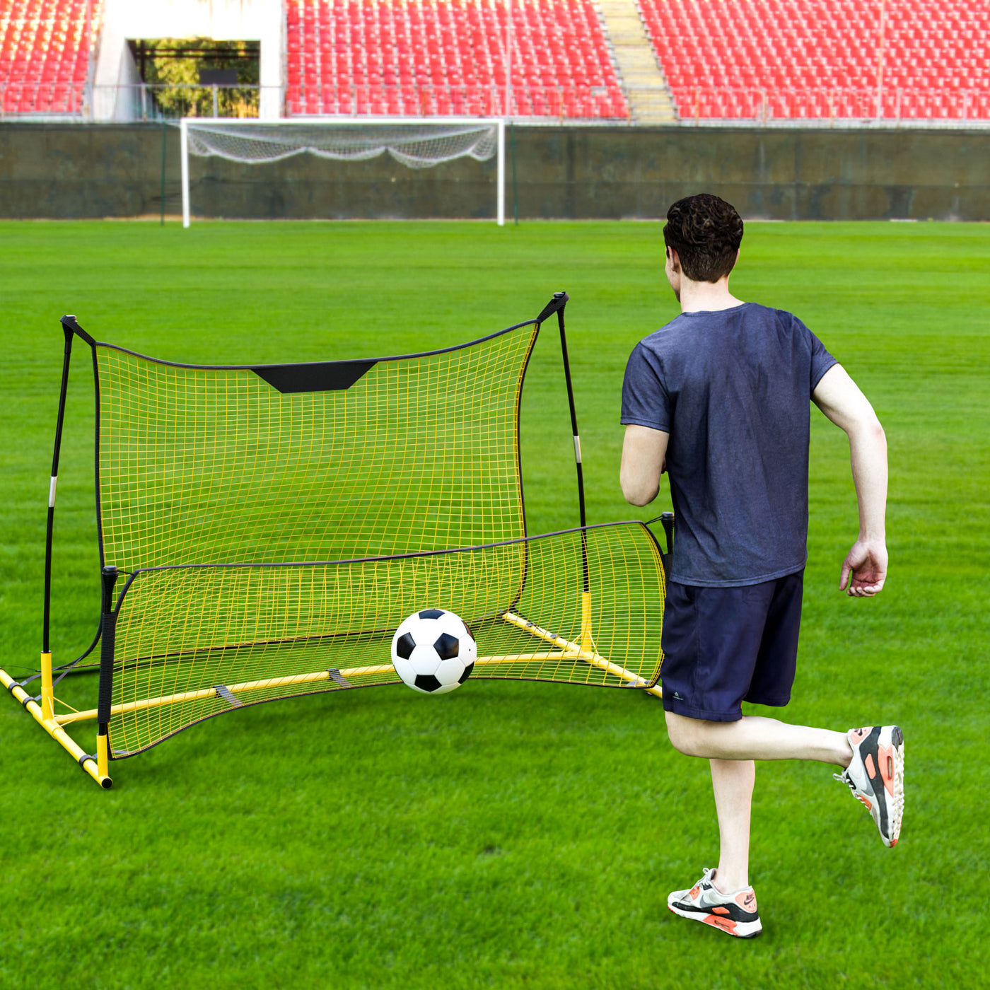 Portable Soccer Goal Trainer 2 in 1 Soccer Rebounder Net