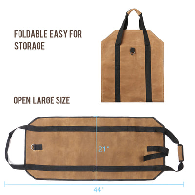 Log Carrier Dirt Proof with Soft Handle Firewood Totes Canvas Water Resistant