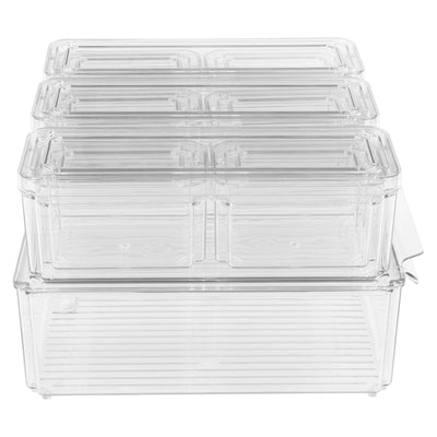 10 PCS Refrigerator Organizer Bins Food Containers with Various Size Storage Bin