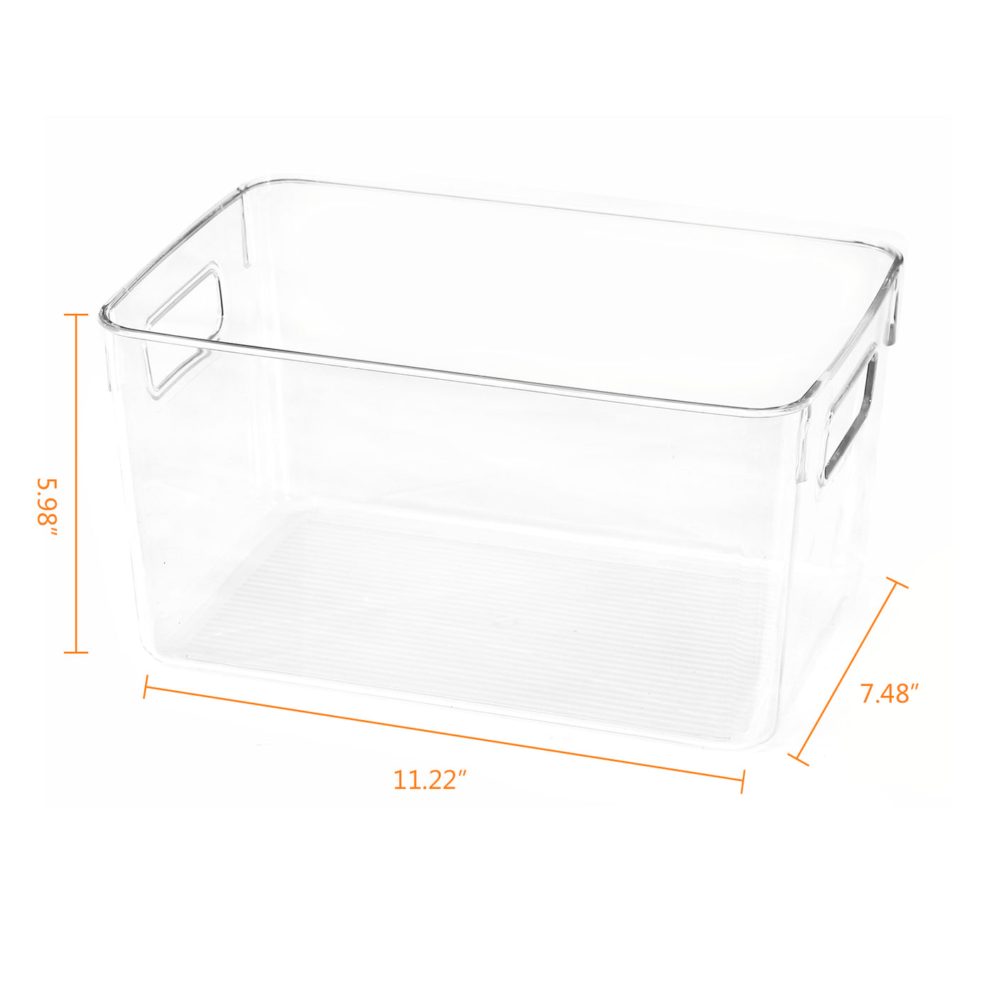 4PCS Clear Storage Containers Stackable Refrigerator Organizer Bins with Handles