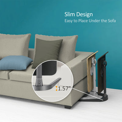 Folding Bed Side End Table V-shaped Base Desk 360 Rotate Height Adjustable