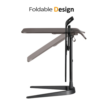 Folding Bed Side End Table V-shaped Base Desk 360 Rotate Height Adjustable