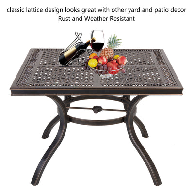 Patio Square Table with Umbrella Hole,Waterproof,Sunscreen and Rustproof
