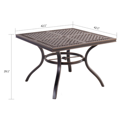 Patio Square Table with Umbrella Hole,Waterproof,Sunscreen and Rustproof
