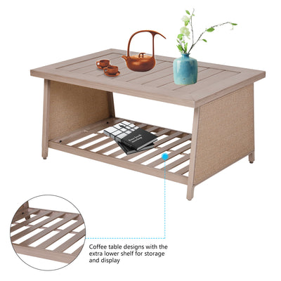 Patio Chat Table Quick-Drying Coffee Table Casual Garden Backyard Table