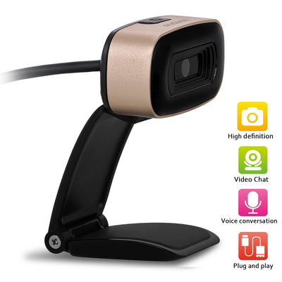 HD Webcam, Widescreen 720P Web Camera with Built-in Noise Reduction Microphone