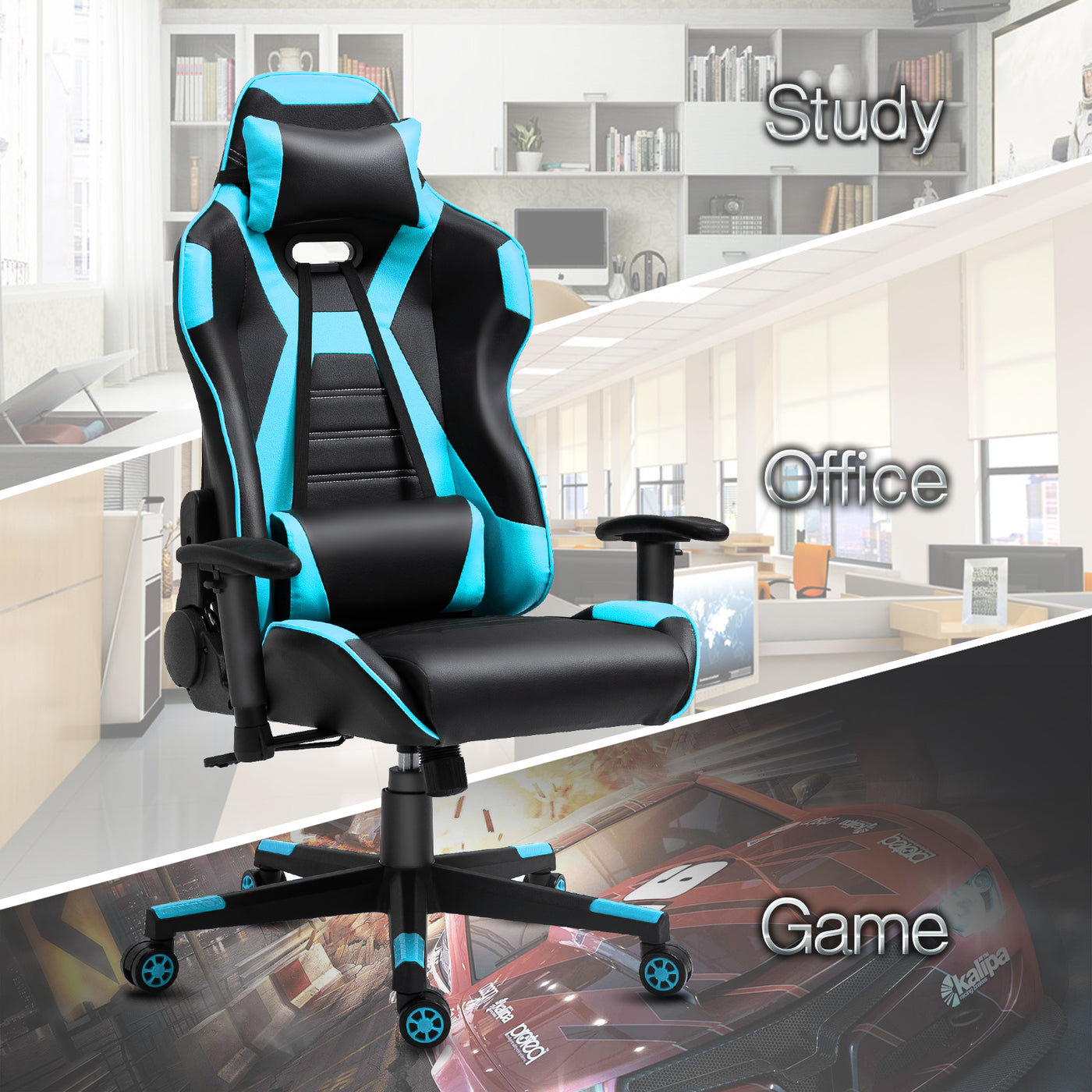Leather Executive Office Desk Chairs Ergonomic Swivel Racing Chair Gaming Chairs