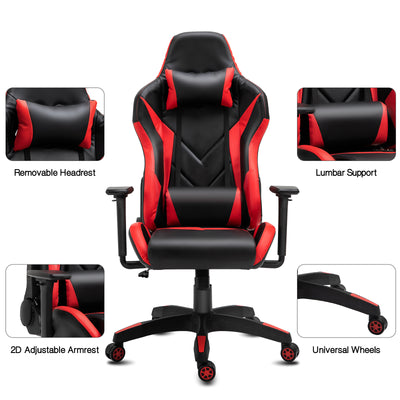 Swivel Chair Gaming Chair High Back Adjustable Office Desk W/Headrest