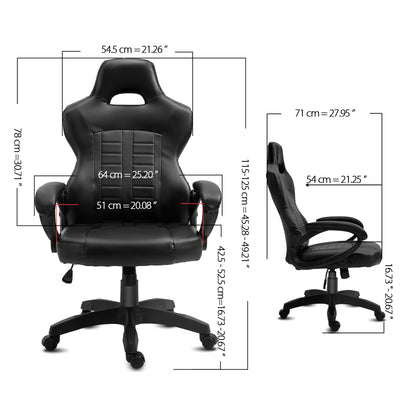 Recliner Swivel Chair Computer Gaming Chair with Footrest Adjustable Office Desk
