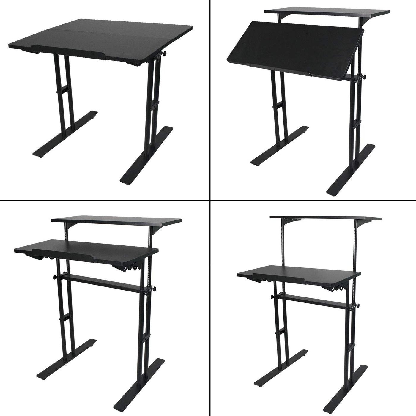 Home Office Mobile Height Adjustable Sit Stand Desk Table Computer Workstation