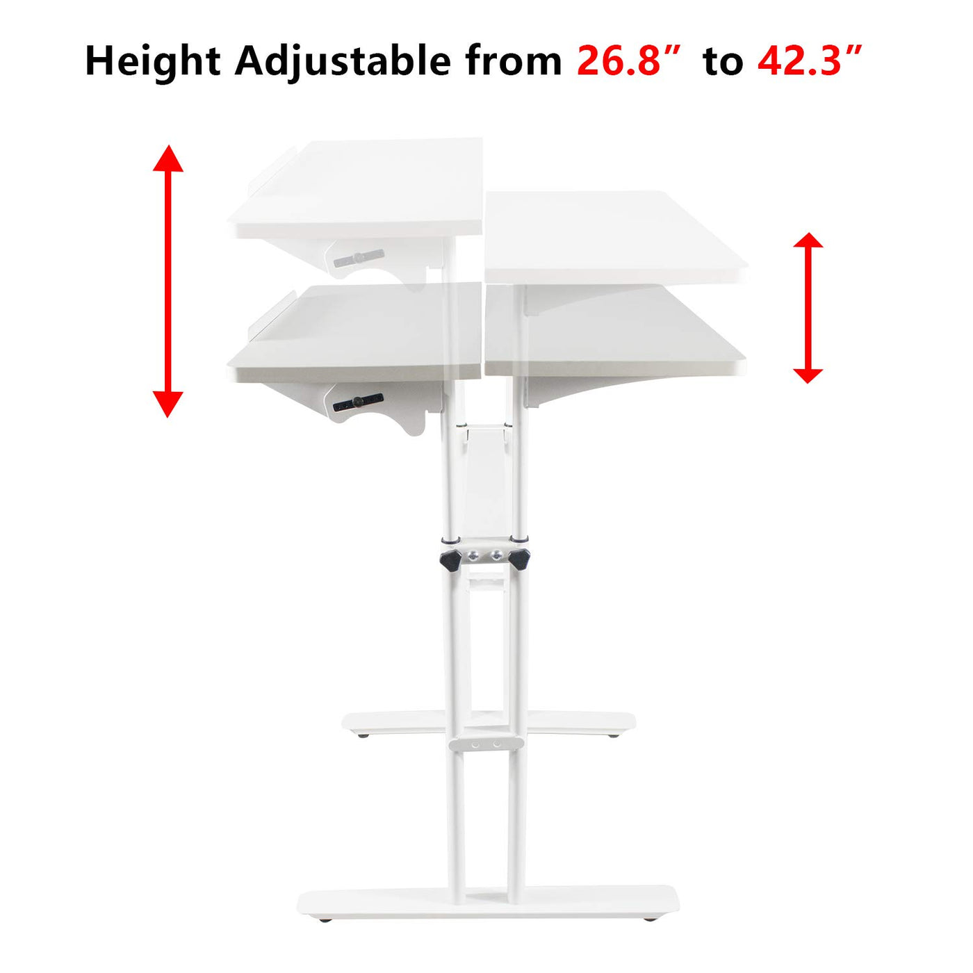 Home Office Mobile Height Adjustable Sit Stand Desk Table Computer Workstation